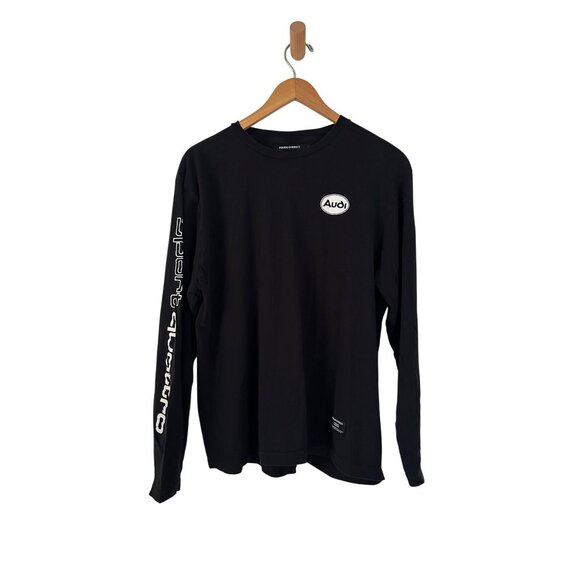 Period Correct Men's Sz Large LAudi Sport Quattro Black Long Sleeve - Picture 1 of 11